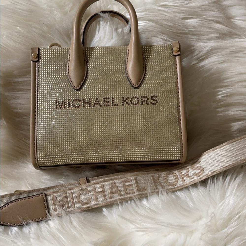 MICHAEL Michael Kors Gold and Tan Crossbody Bag